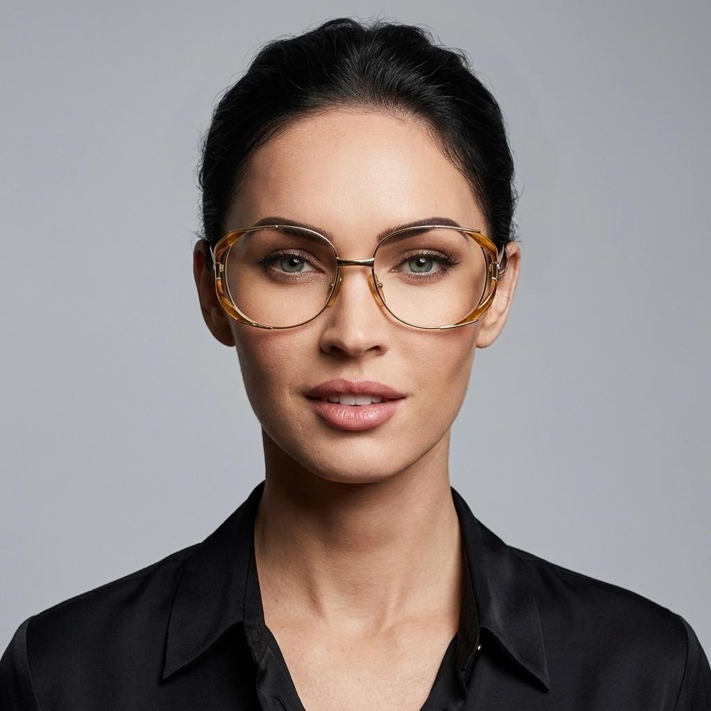 Christian Dior 70s vintage round eyeglasses model 2524 made in Germany from Optyl. Transparent brown optical frame. Prescription eyeglasses