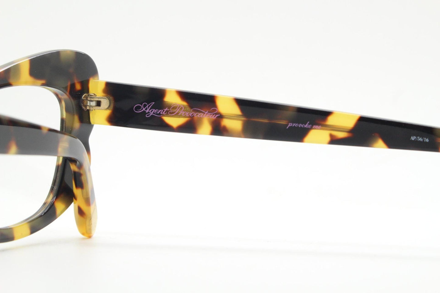 Agent Provocateur cat eye glasses made in Japan by Linda Farrow. Studded tortoise optical frame. Luxe Gallery Projects. Vintage NOS Full Set