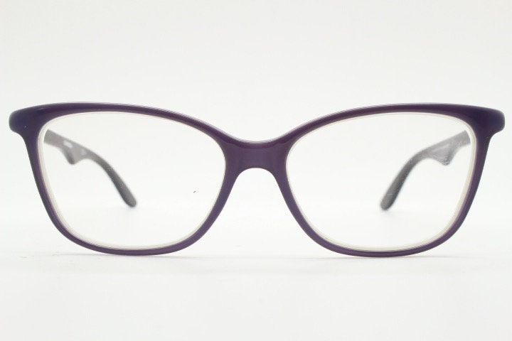 Carrera rectangular cat eye glasses. Deep purple layered acetate small cateye optical frames. Prescription eyeglasses. Vintage RX spectacles