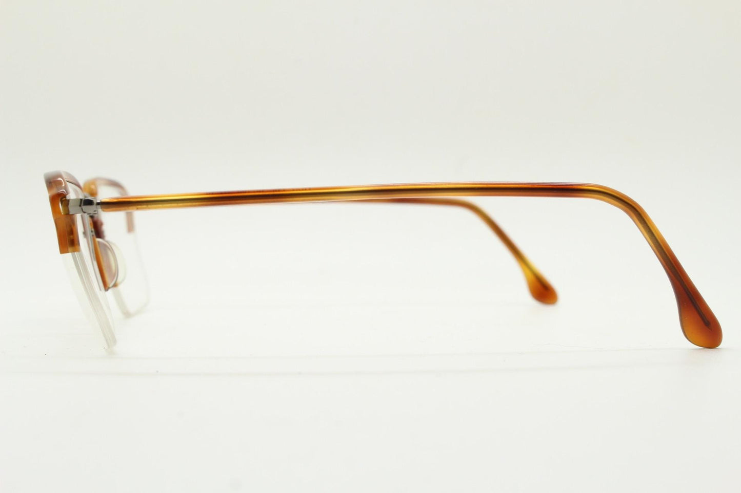 Robert La Roche rectangular half frame eye glasses made in Italy. 90s vintage minimal brown optical frame. Prescription eyeglasses RX. NOS