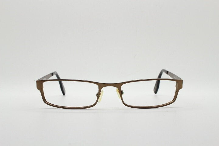 Hugo Boss vintage rectangular eye glasses. Handsome brown metallic finish optical frame. Prescription eyeglasses. RX spectacles