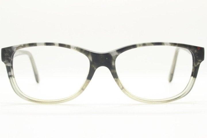 Calvin Klein collection rectangular eye glasses. Marbled grey crystal ombre acetate optical frames. Prescription eyeglasses. RX spectacles