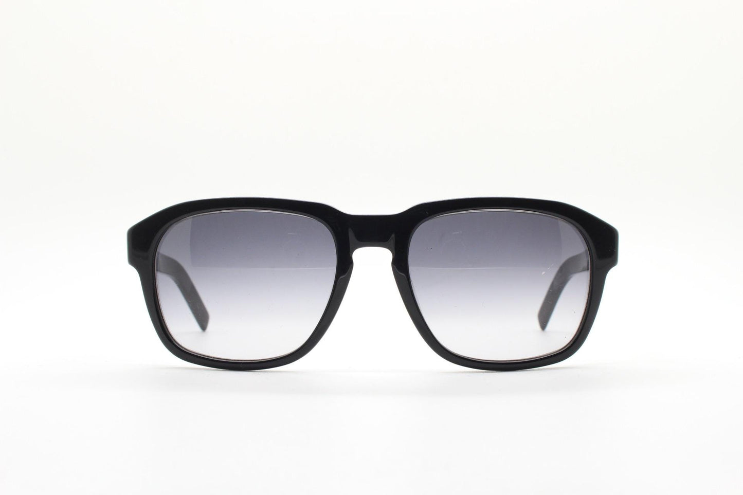 Jack Spade plain black rectangular sunglasses. Solid acetate frame with grey graduating lenses. Mens vintage 60s mod design. Keyhole bridge