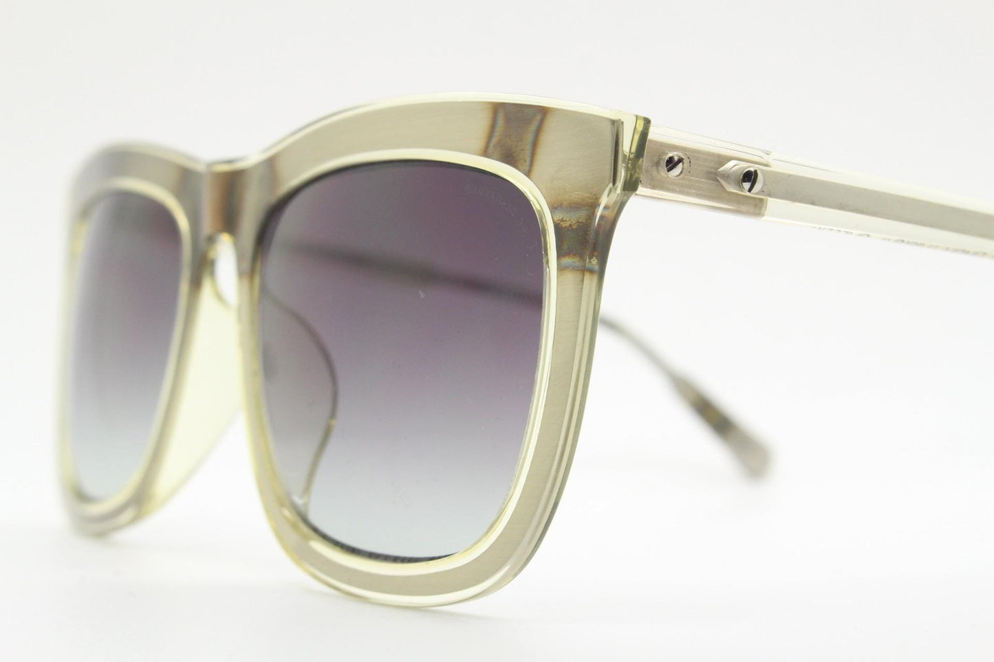 Kris Van Assche big square sunglasses made in Japan by Linda Farrow. Industrial finish steel frame encased in acetate. Vintage. NOS