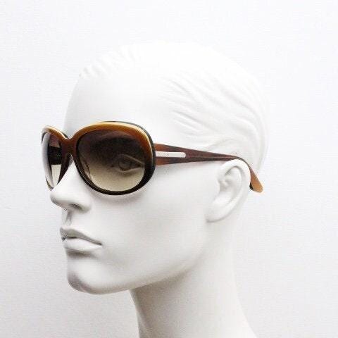 Dita oversized 70s design sunglasses model Pretender made in Japan. Gorgeous brown and black layered acetate. Womens NOS. 60s