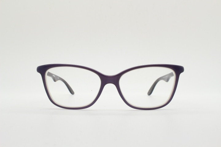 Carrera rectangular cat eye glasses. Deep purple layered acetate small cateye optical frames. Prescription eyeglasses. Vintage RX spectacles