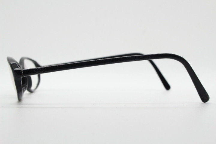 Emporio Armani oval eye glasses model 646 made in Italy. Black gloss acetate slim optical frames. Prescription eyeglasses. RX spectacles