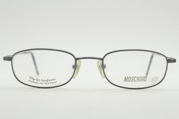 Moschino 90s vintage glasses model 3066 made in Italy. Small low profile rectangular optical frames. Prescription eyeglasses. RX. NOS