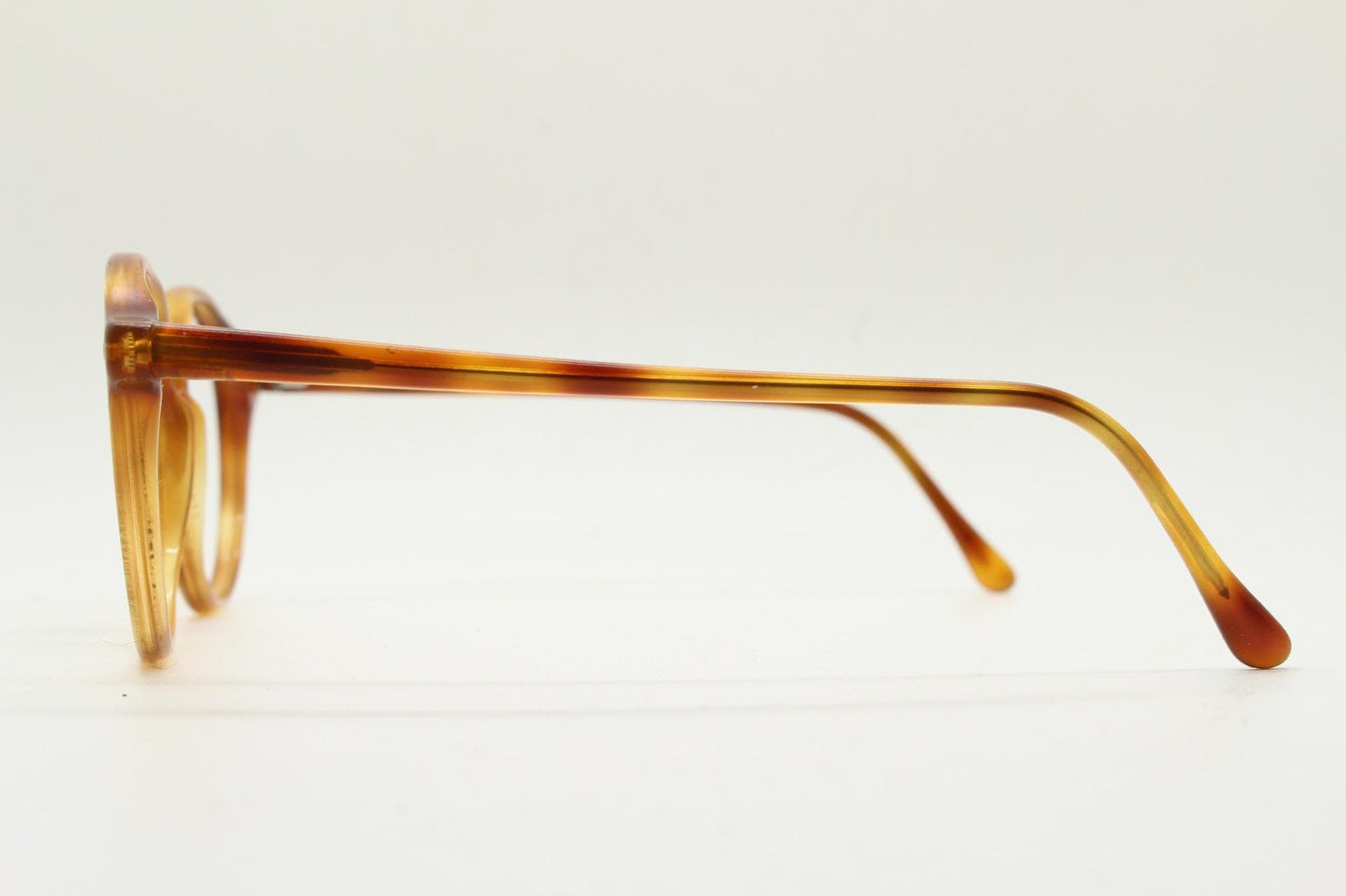 Ralph Lauren round panto 90s vintage eye glasses. 1940s design in light mottled brown acetate. Optical frame. Prescription eyeglasses. RX