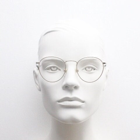 Levi's vintage round panto metal eye glasses. Light gold tone slim wire optical frames. Minimal prescription eyeglasses. RX spectacles