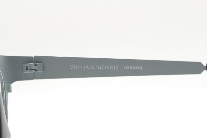 William Morris London rectangular eye glasses. Grey flat metal optical frames with textured check surface. Prescription RX eyeglasses