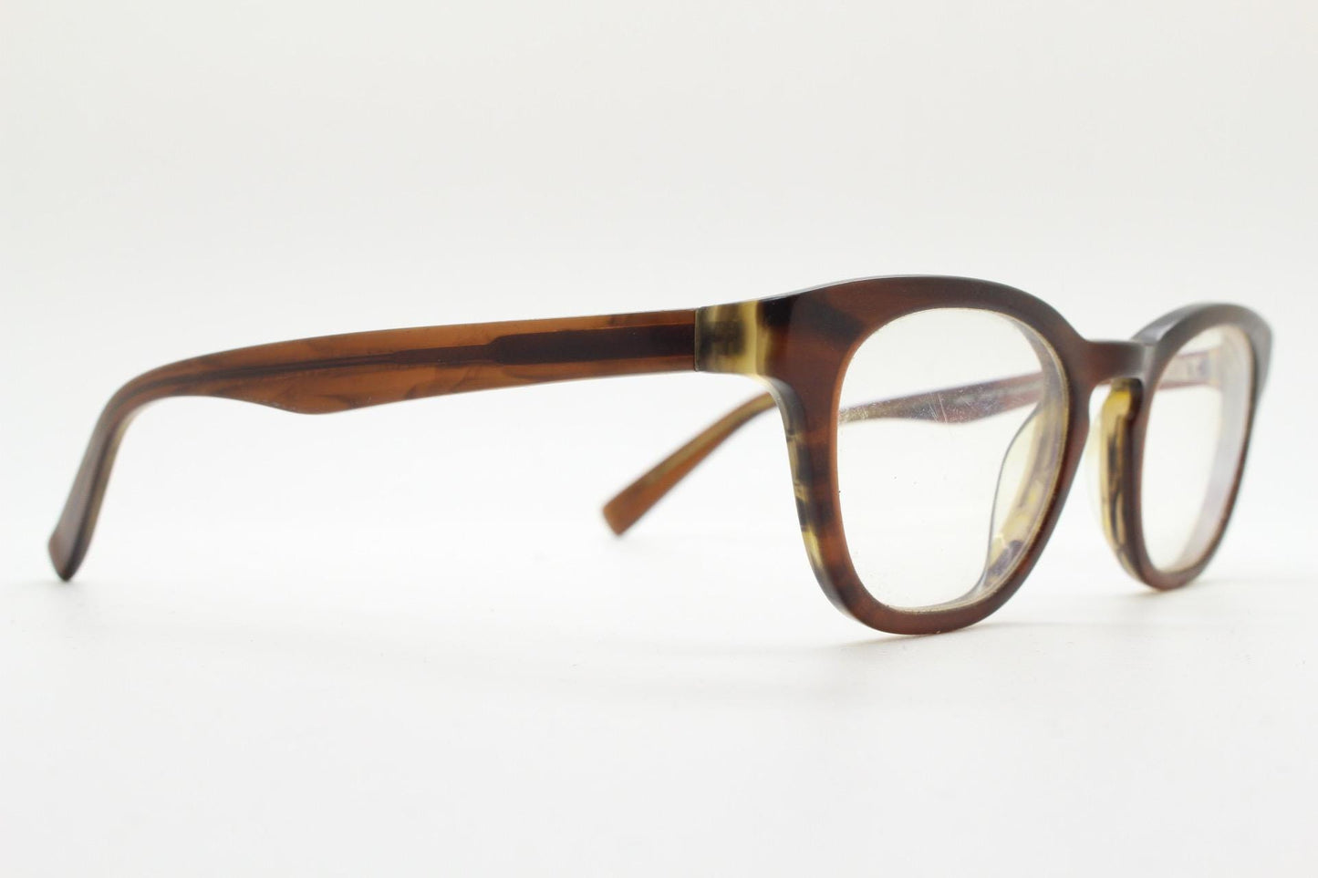 Dharma eyewear modified wayfarer design eye glasses. Quality tortoise gloss acetate optical frames. Prescription eyeglasses. RX spectacles