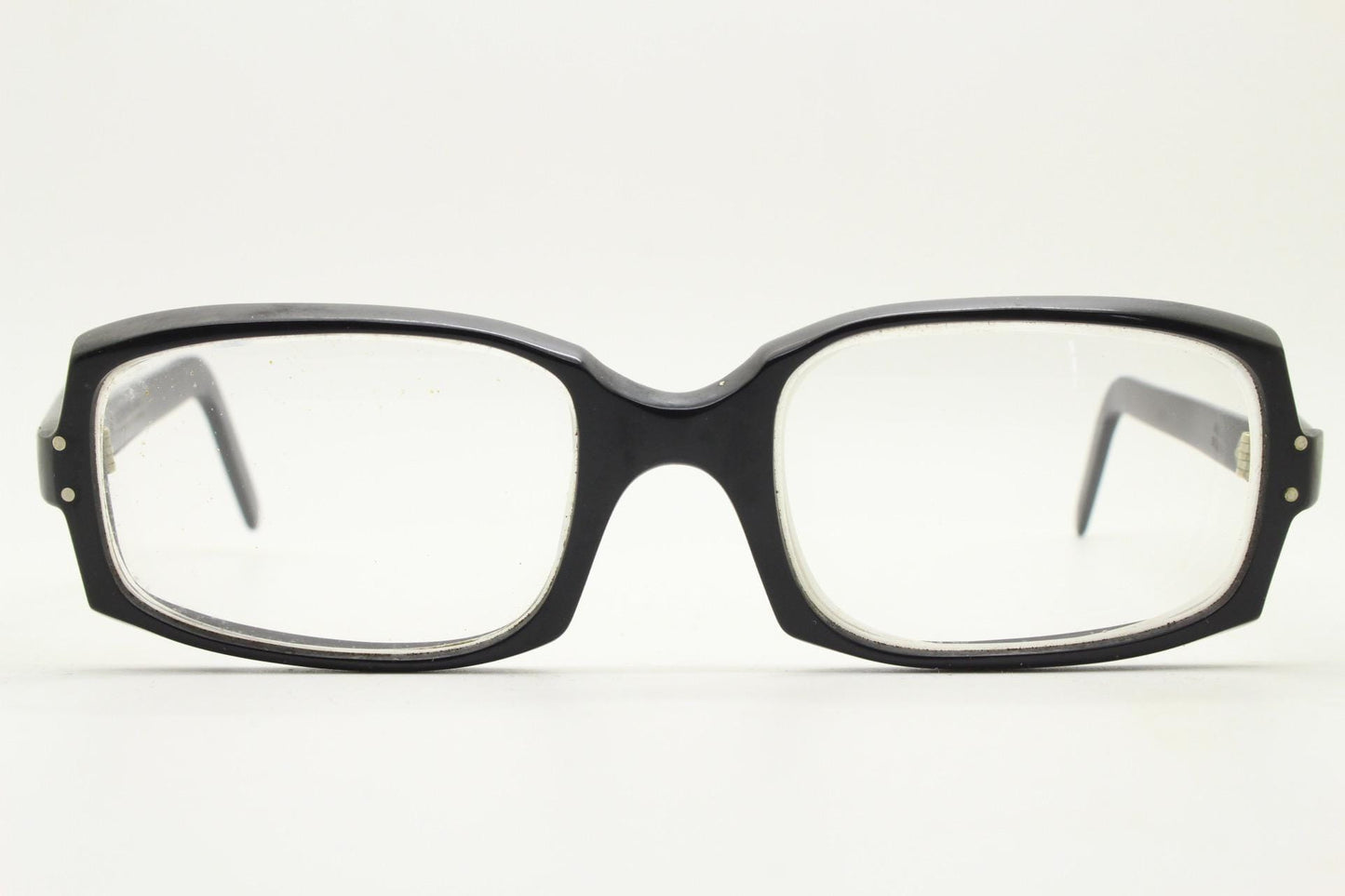 Oliver Goldsmith 60s vintage rectangular eye glasses model 94009. Black acetate optical frames. Prescription eyeglasses. RX spectacles