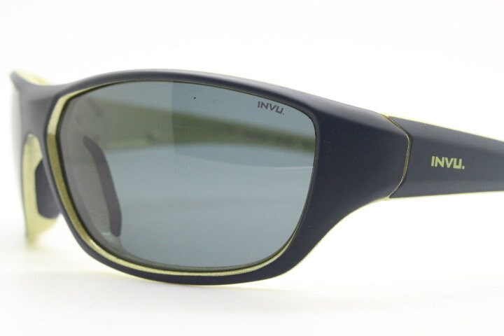 Y2K vintage sport shield sunglasses. All matt black wraparound aerodynamic visor with light green outline. 2000's. 90s. Unused NOS