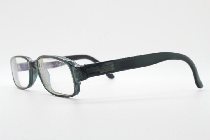 Gucci rectangular eye glasses made in Italy. Unisex dark grey acetate low profile optical frames. Prescription eyeglasses. RX spectacles