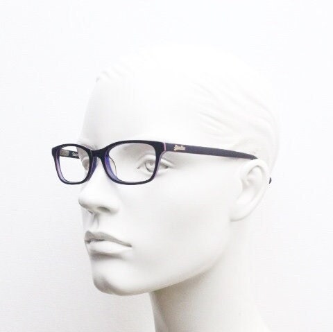 Superdry rectangular low profile eye glasses. Black gloss layered acetate optical frames. Prescription eyeglasses. RX spectacles