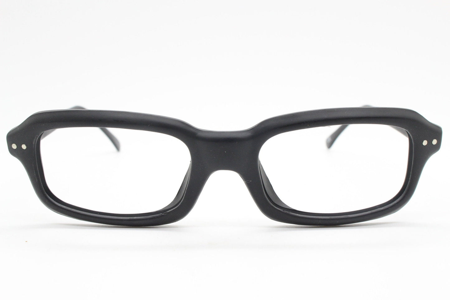 90s vintage black matt glasses. 60s design high quality rectangular optical frames. Prescription eyeglasses. RX Spectacles. BNWT NOS