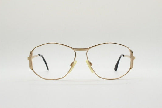 Fila 80s vintage hexagon eye glasses. Angular 6 sided metal optical frame. Mens prescription eyeglasses. RX spectacles. NOS
