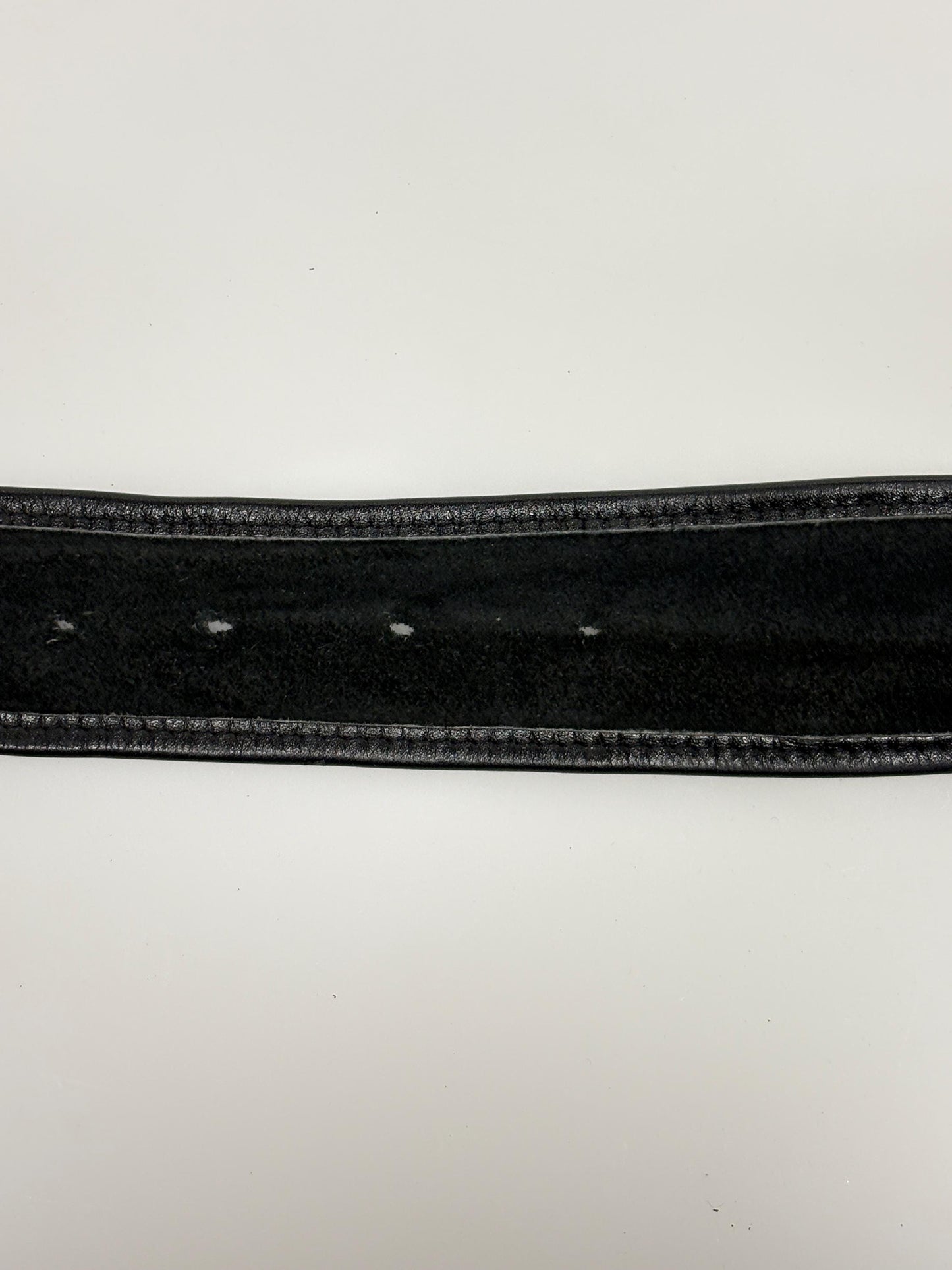 Astor 80s vintage womens leather 2" dress feature belt. Fine quality all black subtle statement belt with covered buckle. Rockabilly revival