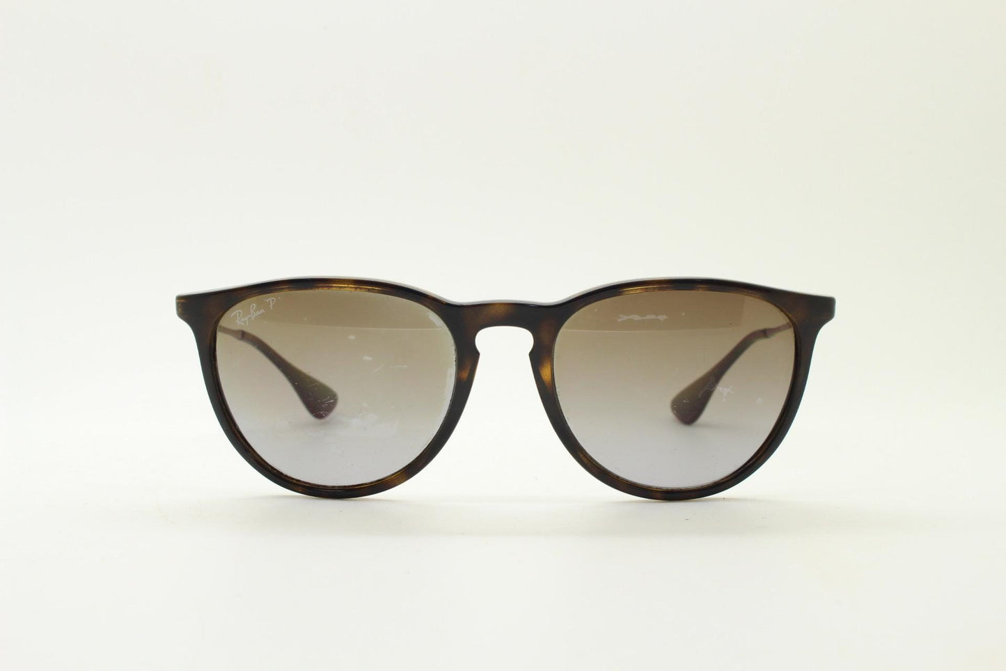 Ray Ban P horn rim sunglasses model 4171 made in Italy. Tortoise gloss lightweight frame with slim metal arms and graduating lenses. Vintage