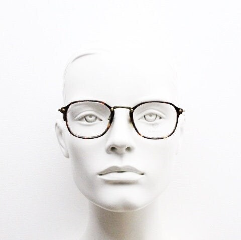 Faconnable 90s vintage rectangular eye glasses model Cliftland. Vibrant tortoise gloss acetate optical frame. Prescription. RX spectacles