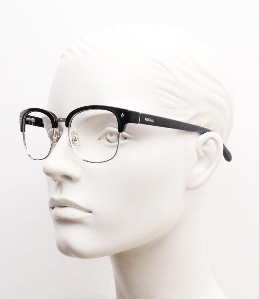 A pair of black-framed glasses with a sleek, modern design.