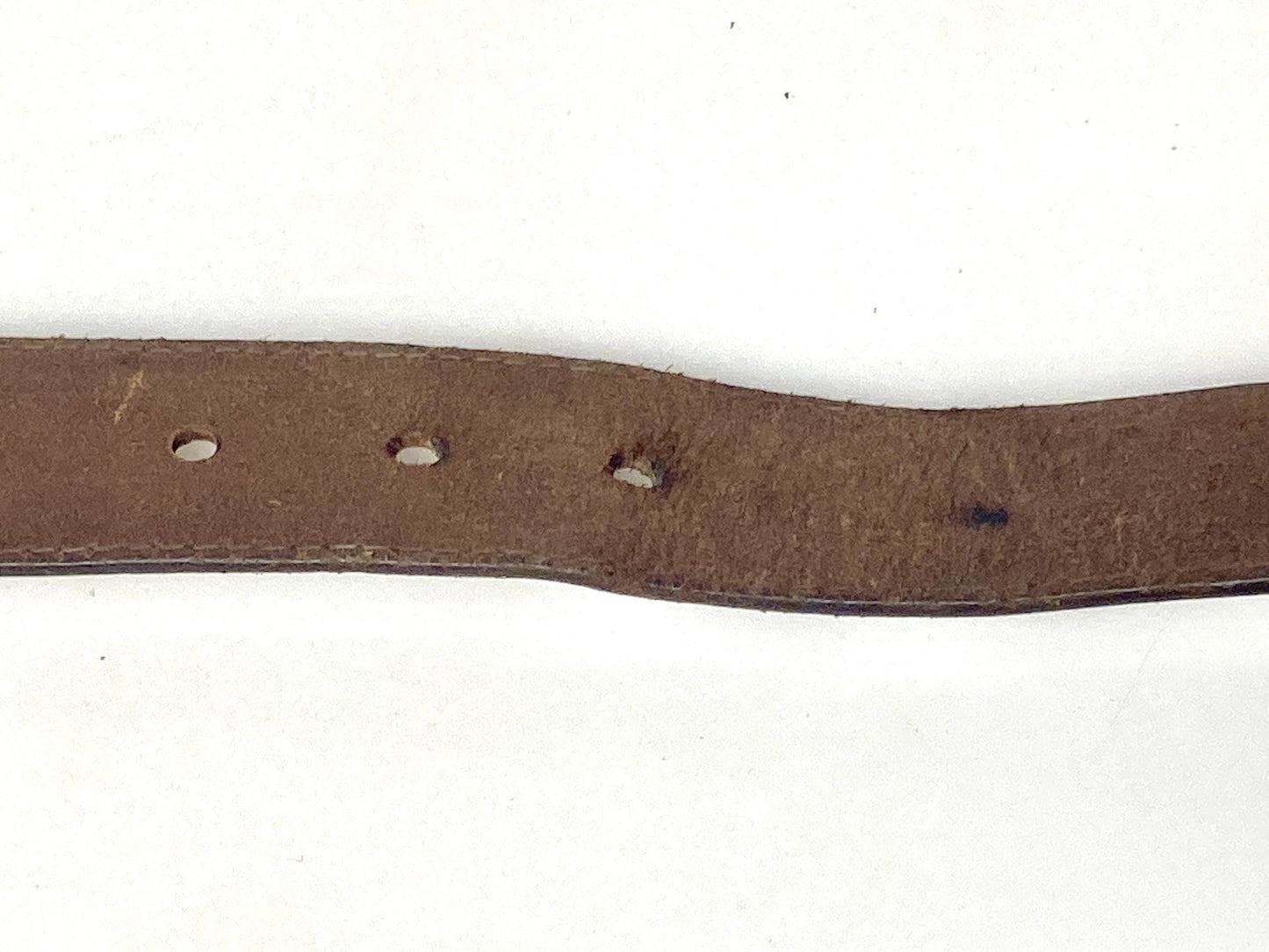 80s vintage brown genuine leather belt with covered brass buckle for jeans or trousers. Substantial quality cowhide made in England by Next