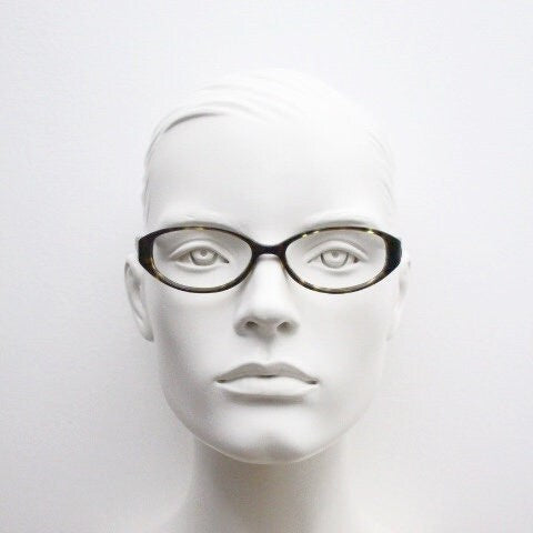 Lulu Guinness vintage oval eye glasses. Dark tortoise low profile optical frames. Prescription eyeglasses. RX spectacles
