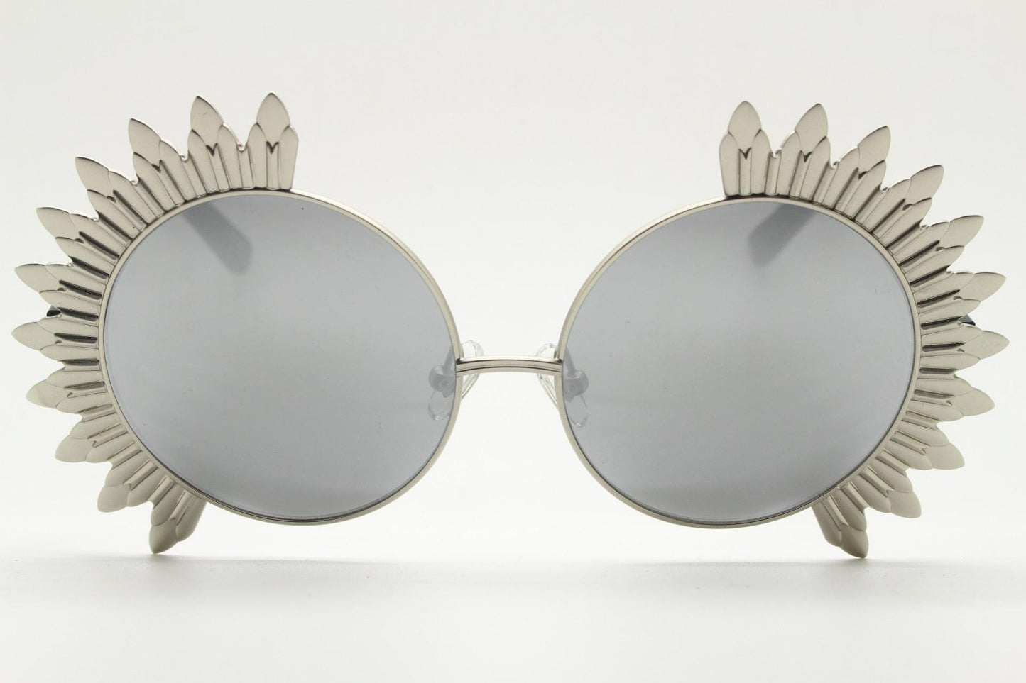 Khaleda & Fahad spiked sunglasses by Linda Farrow made in Japan. Fantasy oversized suncloud design. Luxe Gallery Projects. Vintage. NOS