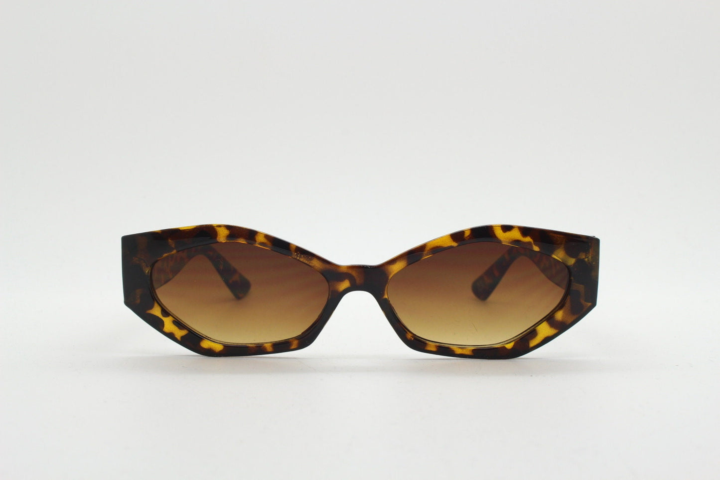 Vintage 90s low profile hexagon sunglasses. Honey tortoise sharp angled 6 sided frame with full height arms and amber lenses. Unused  BNWT