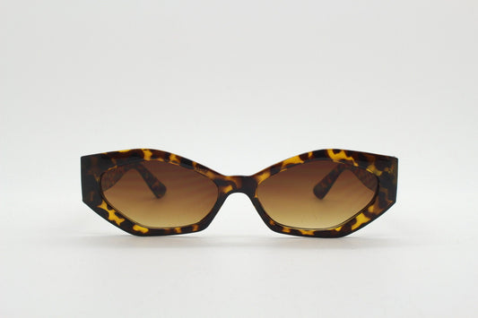 Vintage 90s low profile hexagon sunglasses. Honey tortoise sharp angled 6 sided frame with full height arms and amber lenses. Unused  BNWT