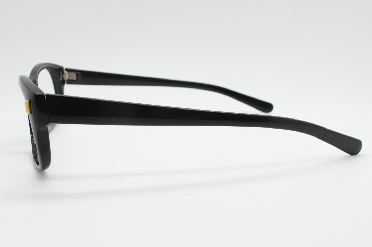 90s vintage black glasses. 60s design low profile rectangular straight arm optical frames. Prescription eyeglasses. RX Spectacles. BNWT NOS