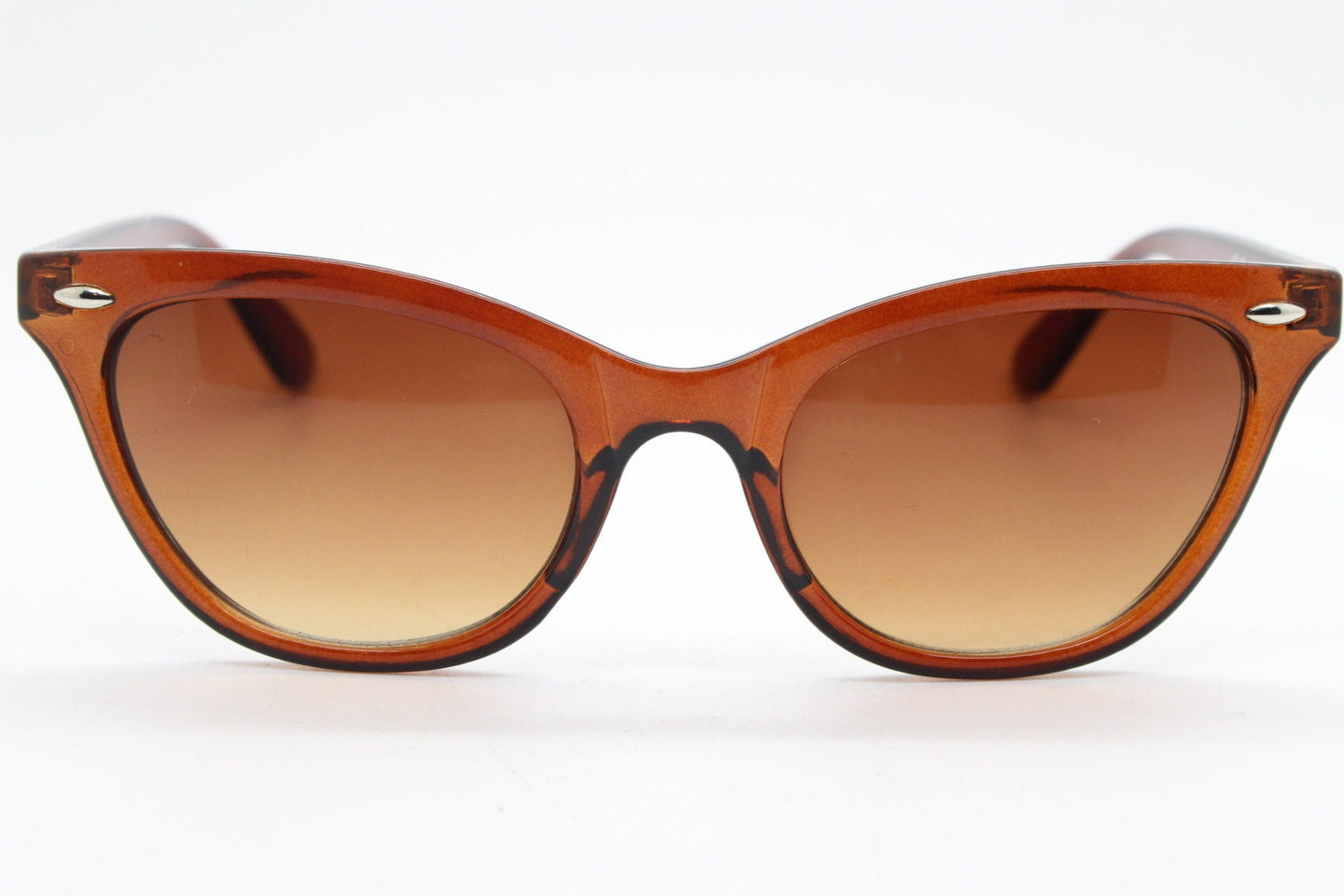 Vintage 90s pointed cat eye sunglasses. Womens slim brown cateye frame. 50s style rockabilly pin up cats eye. NOS