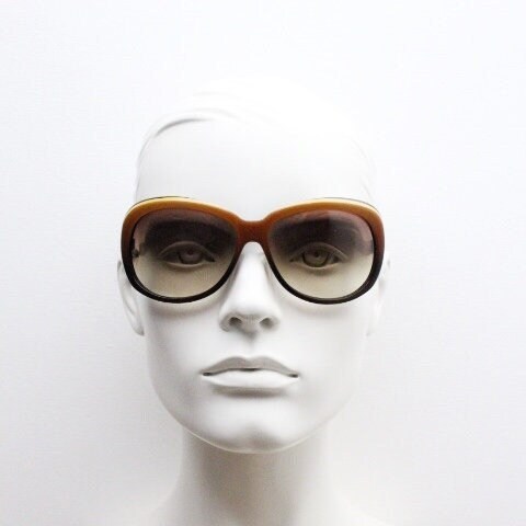 Dita oversized 70s design sunglasses model Pretender made in Japan. Gorgeous brown and black layered acetate. Womens NOS. 60s
