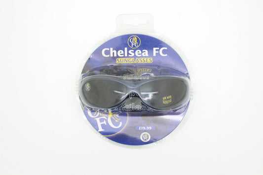 Y2K vintage  2003 Chelsea supporters sunglasses. Black wrap around sport shield frame in complete unopened original shop packaging. BNWT