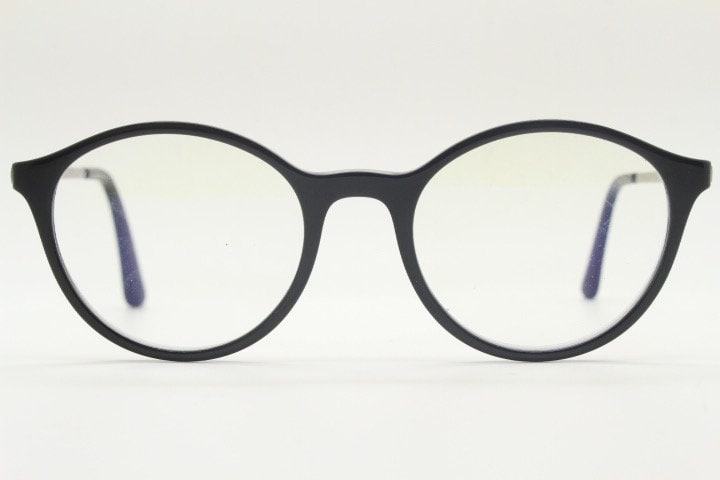 Vogue womens oval eye glasses model 5223. Black acetate optical frames with metal arms. Prescription eyeglasses. RX spectacles