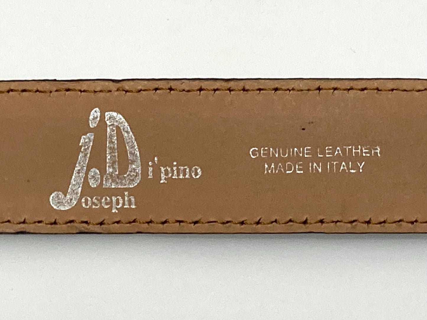 90s vintage black genuine leather belt made in Italy by Joseph Di Pino. Minimal straightforward design with stitched sides. BNWT