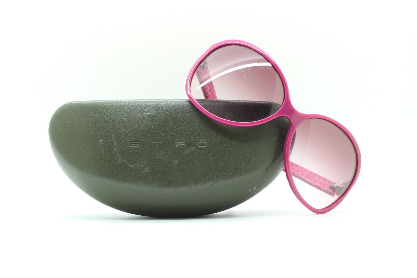 Etro Y2K vintage oversized sunglasses made in Italy. Womens big deep pink acetate frame with sensational mulberry lenses.  2000s