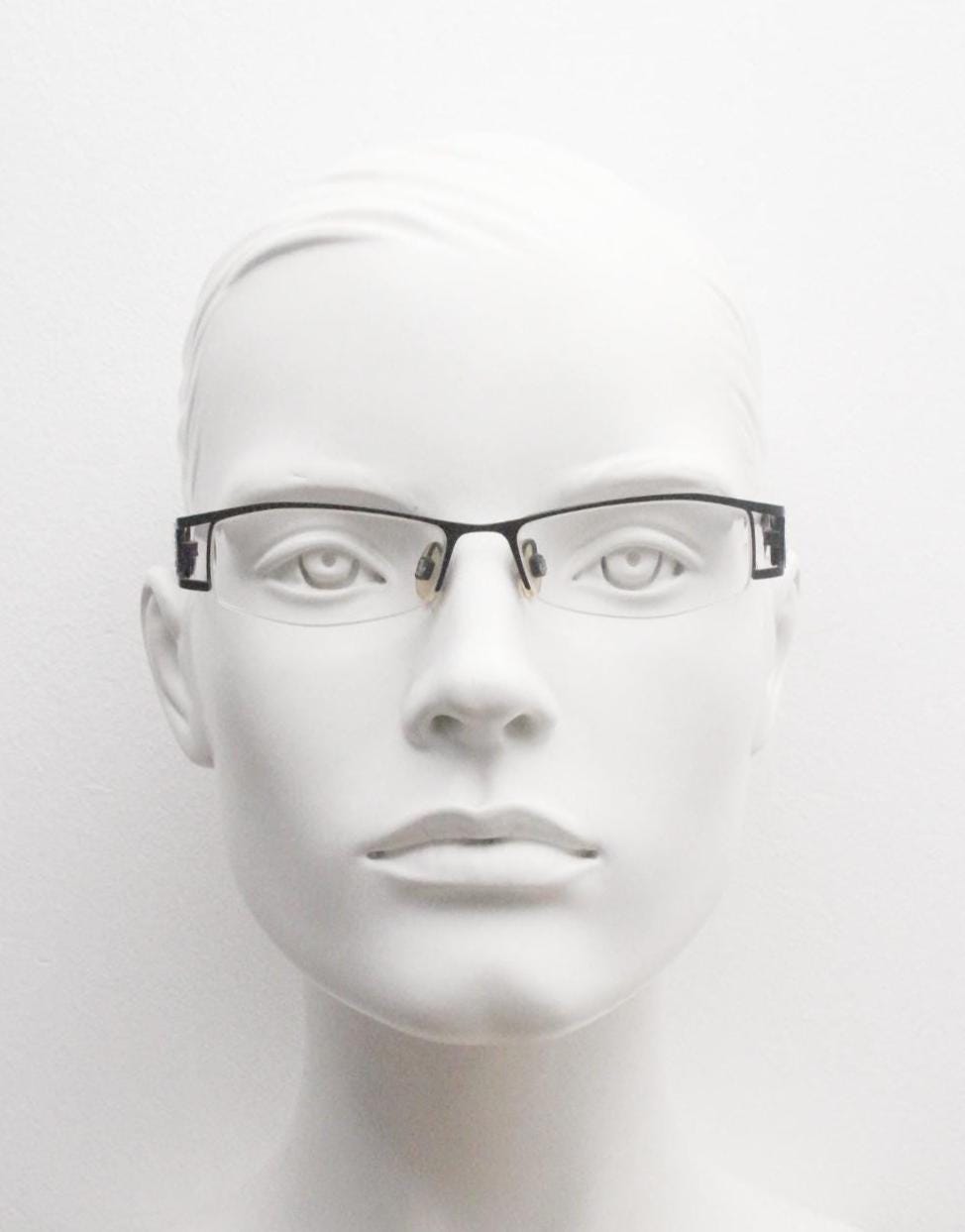 Tommy Hilfiger vintage eye glasses. Black and white marbled acetate optical frame with diamante. Prescription eyeglasses. RX spectacles. 90s