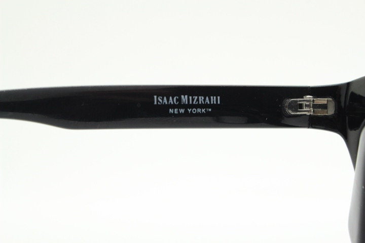 Isaac Mizrahi vintage cat eye glasses. Womens black gloss substantial cateye optical frames. Prescription eyeglasses. RX NOS spectacles