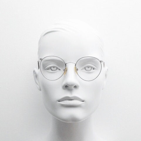 90s vintage round panto metal eye glasses. Accurate 30s reproduction optical frames in satin finish. Prescription eyeglasses. RX spectacles