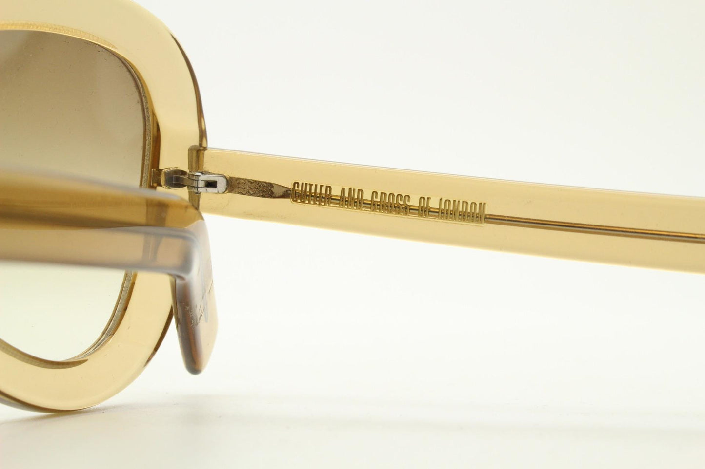 Cutler and Gross London dynamic thick frame acetate aviator. Transparent light brown with matching light tone lenses. Y2K. Vintage