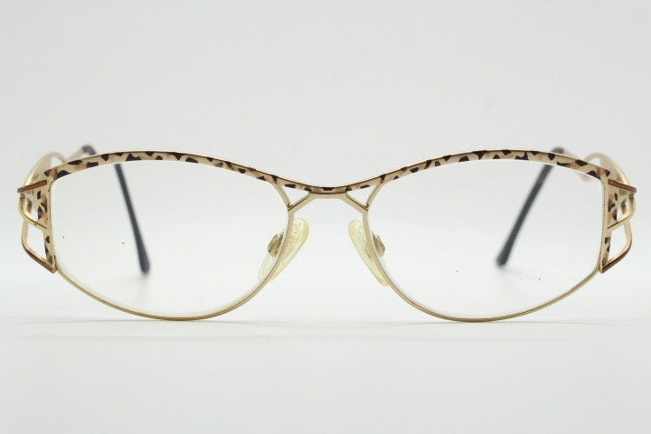 Cazal 90s vintage eye glasses. Mesmerising metallic animal print optical frames with innovative arm design. Prescription eyeglasses. RX