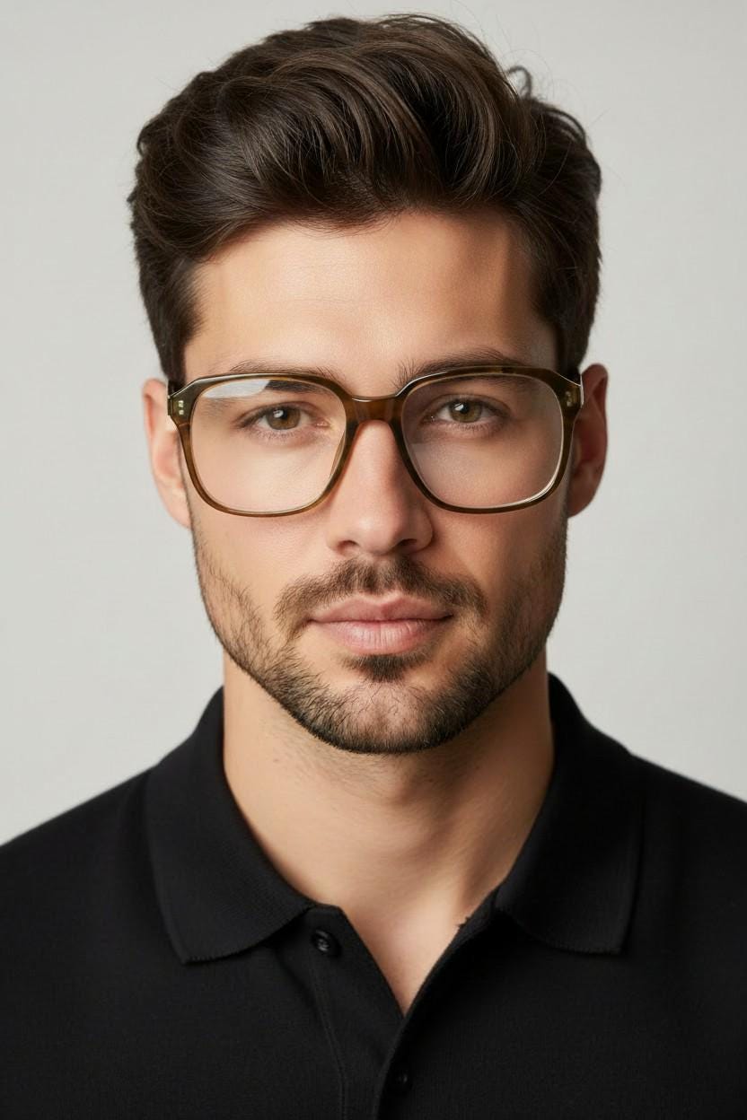 Christian Dior 70s vintage square eye glasses. Transparent mottled brown optical frame with gold and enamel arms. Mens Prescription RX