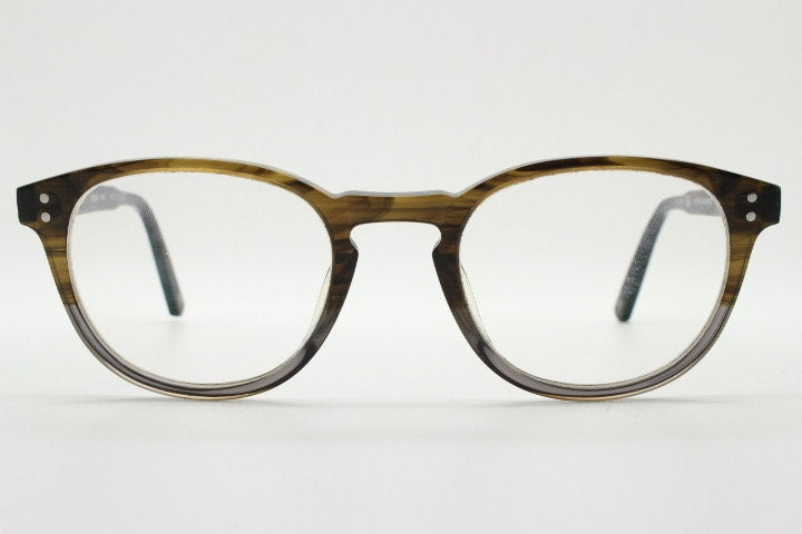Land Rover vintage round 40s design eye glasses.Mottled brown and grey acetate optical frame with keyhole bridge. Prescription RX