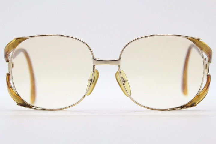 Christian Dior 70s vintage round eyeglasses model 2524 made in Germany from Optyl. Transparent brown optical frame. Prescription eyeglasses