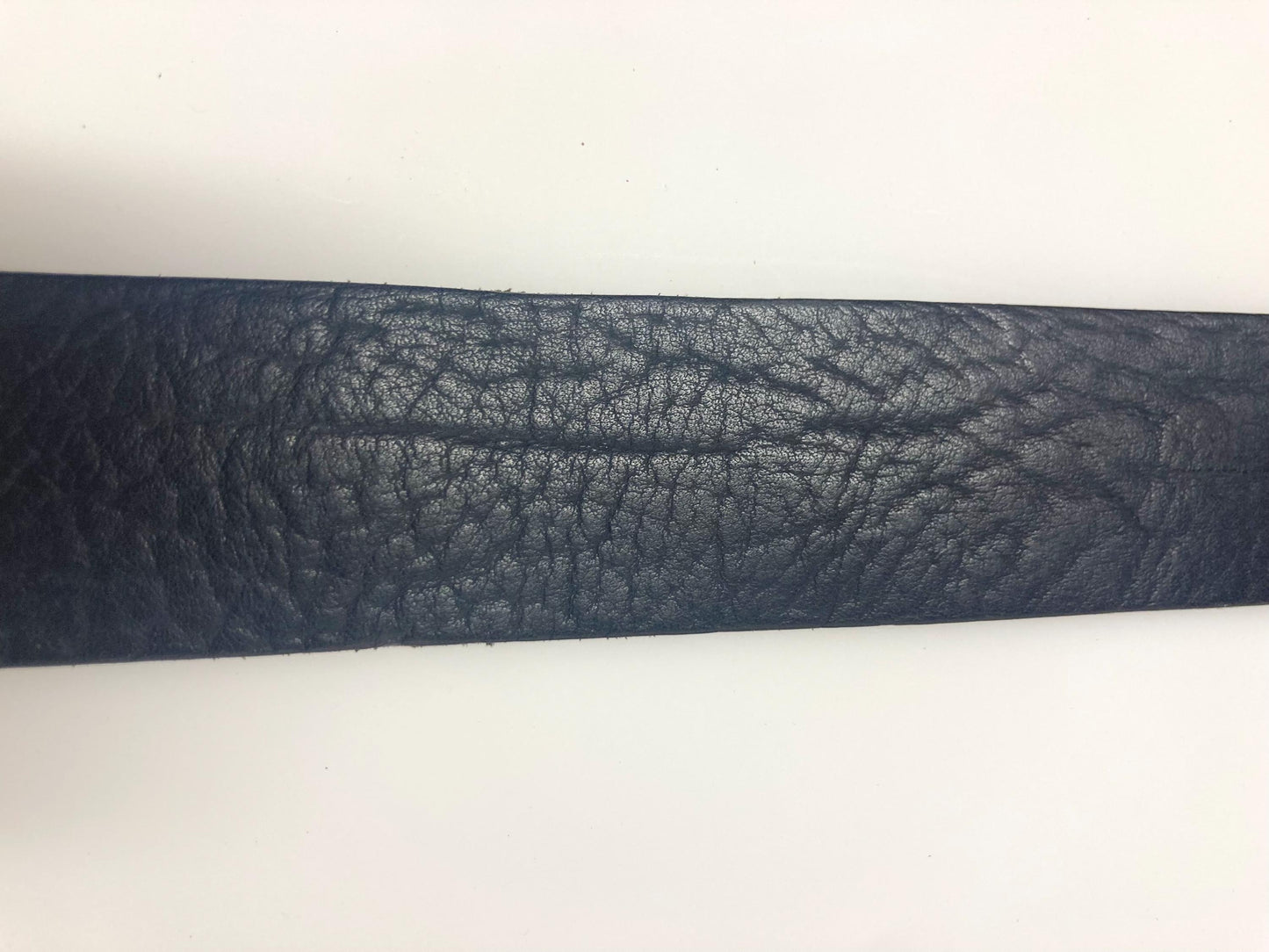 90s vintage heavy duty black genuine leather belt with distressed steel buckle by Mexx. Full grain original finish cowhide. NOS