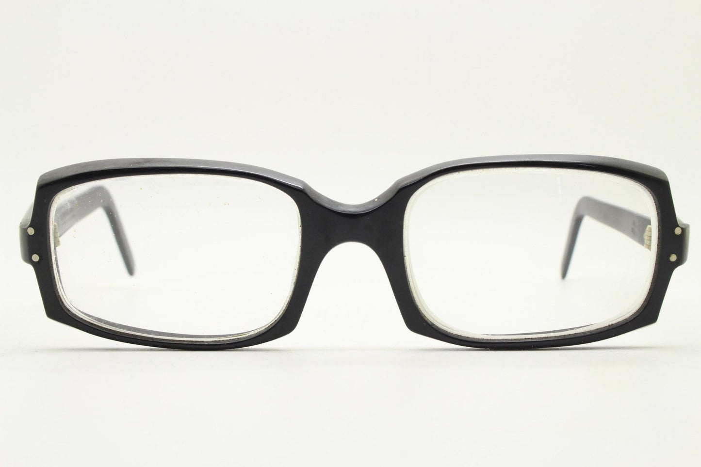 Oliver Goldsmith 60s vintage rectangular eye glasses model 94009. Black acetate optical frames. Prescription eyeglasses. RX spectacles