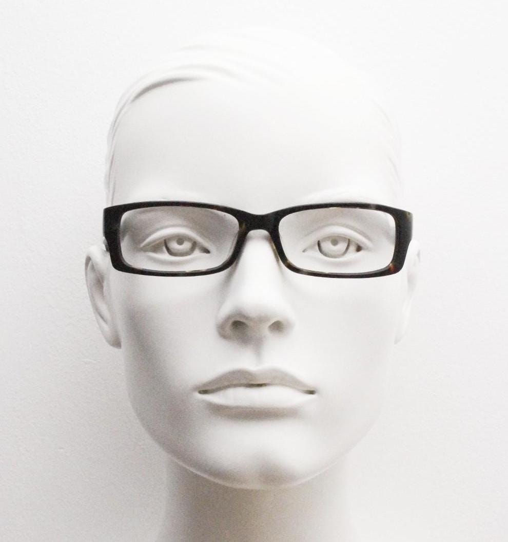 Wagner Keuhner rectangular low profile eye glasses made in Germany. Thick dark tortoise acetate optical frames. Prescription RX. Vintage NOS