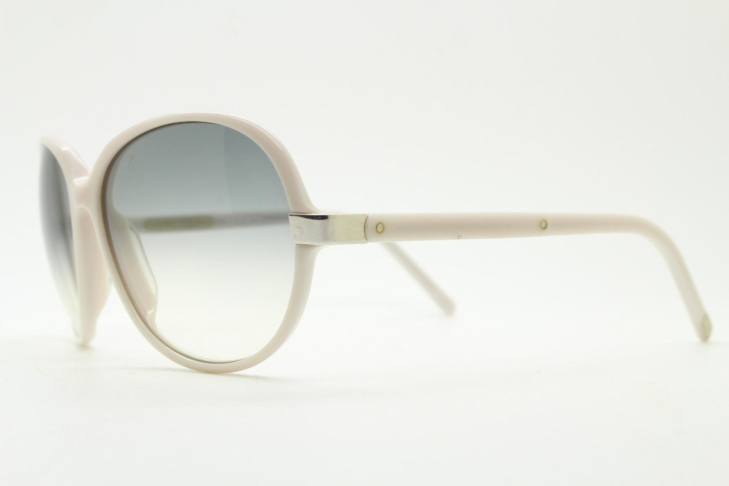 Costume National 70s design sunglasses made in Italy. Womens big white acetate frame with smoky graduating lenses. Y2k vintage